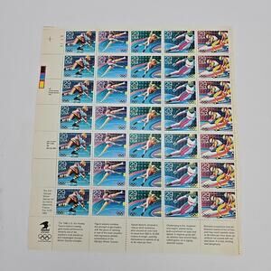 Vintage US 1991 - 15 PANE OF 35 WINTER OLYMPIC STAMPS 29 CENT FACE MNH